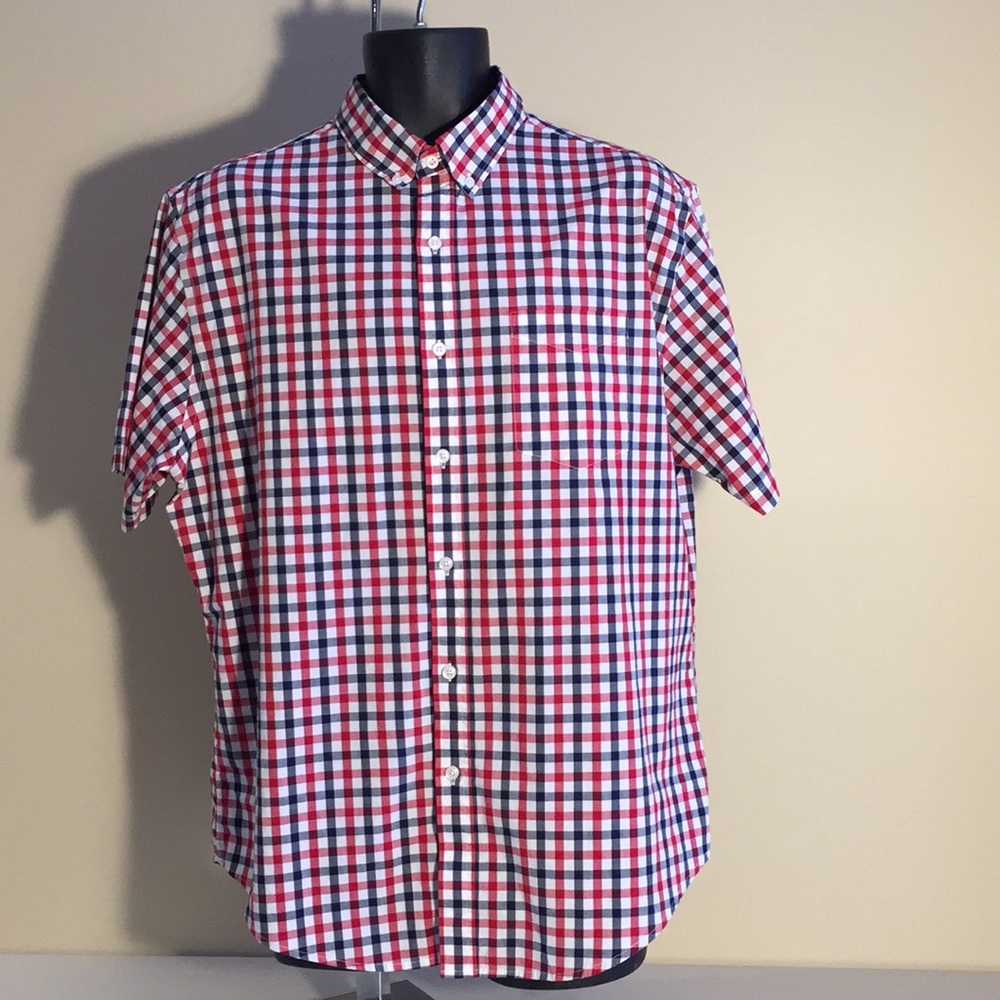 Croft & Barrow Stretch Men's Casual Checkered Short Sleeve Shirt Size La…